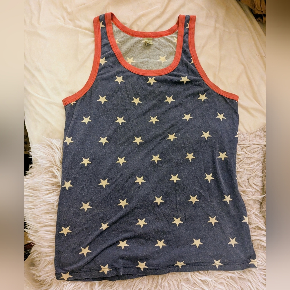 Alternative Apparel Stars Red and Blue Tank Top